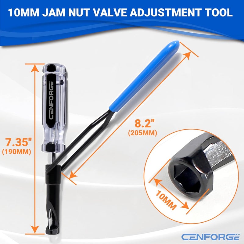 CENFORGE Store 10mm Valve Adjustment Tool Jam Nut, Slotted Valve Adjusting Stud, Valve Grinding Tool Compatible with Honda Nissan Toyota Japanese Auto Vehicle Engines, Valve Lapping Guiding Removal Tool - Image 2